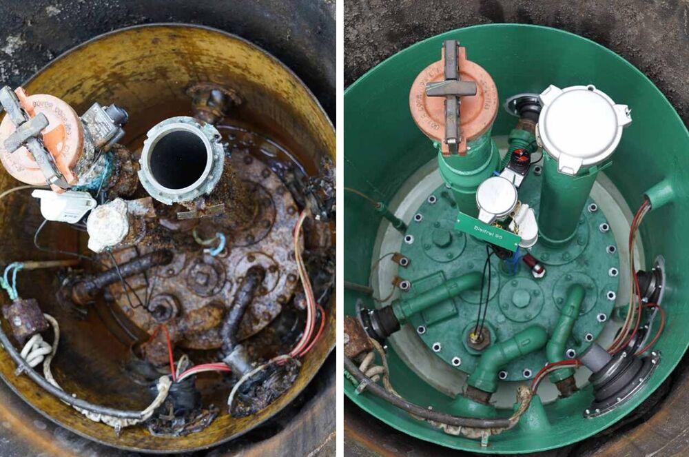 Domschacht vorher / nachher.